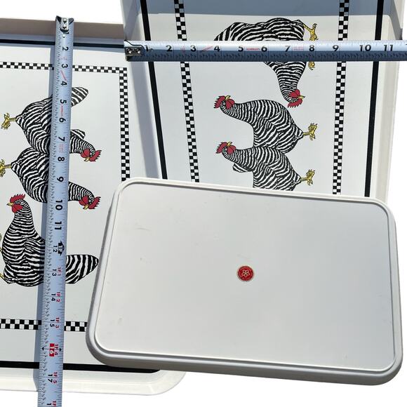 Pimpernel Inc. Checkered Zebra Chicken Plastic Tray - Picture 3 of 4